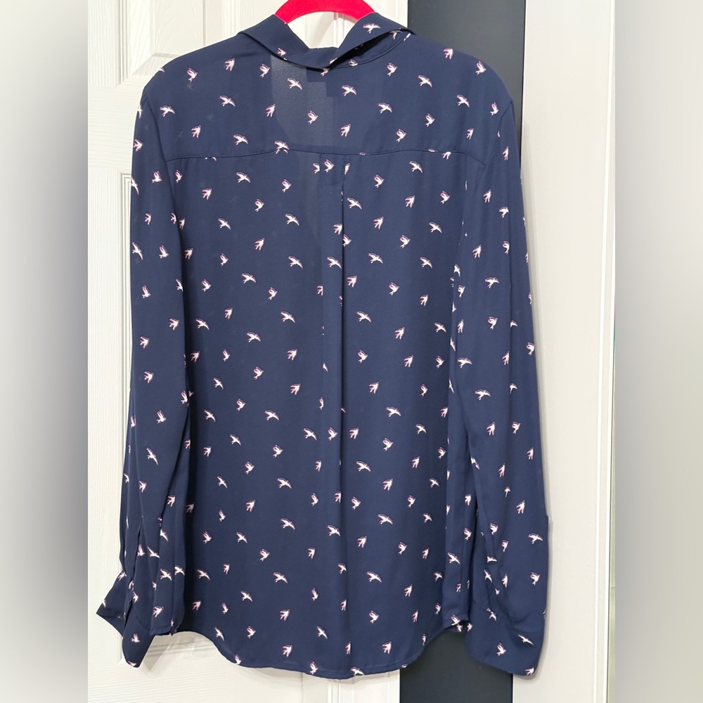 Banana Republic Navy Shirt with Pink Bird Design - Picture 5 of 5